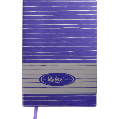 Блокнот деловой RELAX, А5, 96 л., линия, фиолет., иск.кожа - 1