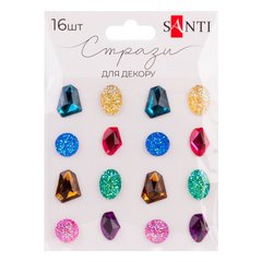Стразы SANTI самоклеющиеся Diamonds разноцветные, 16 шт - 1
