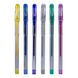 Ручки гелевые YES Glitter набор 6 шт - 2