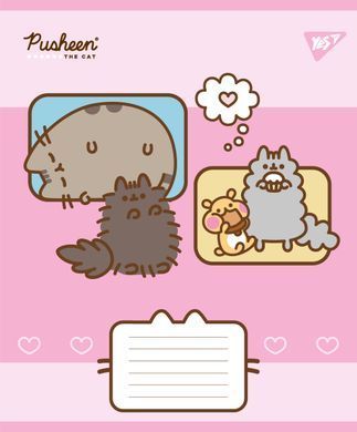 Тетрадь ученическая школьная Yes Pusheen Funny А5 12 листов косая линия - 4