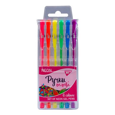 Ручки гелевые YES Neon набор 6 шт - 1
