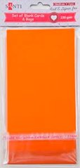 Набор оранжевых заготовок для открыток, 10см*20см, 230г/м2, 5шт - 1