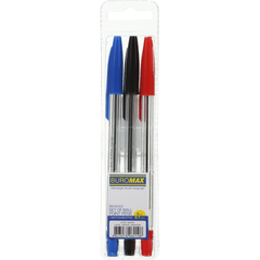 Набір з 3-х кул. ручок CLASSIC (тип "корвіна"), 0,7 мм, пласт. корпус, 3 кольори чорнил - 1