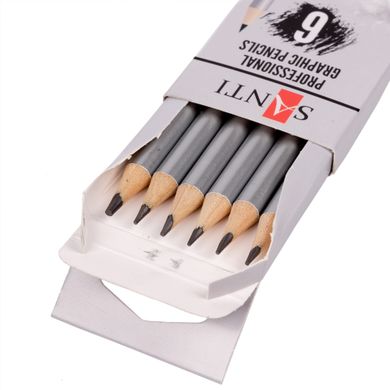 Набір чорнографітних олівців Santi Highly Pro 6 шт - 2