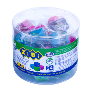 Гумка КУБИК,20х20х20mm, 24 шт.в тубі, KIDS Line - 2