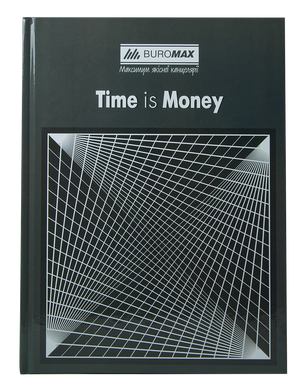 Книга канцелярська TIME IS MONEY, А4, 96 арк., клітинка, офсет, тверда ламінована обкладинка, сіра - 1