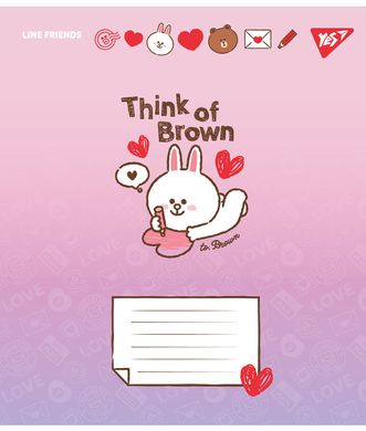 Зошит шкільний Yes Line Friends. Love letter А5 12 аркушів коса лінія - 2