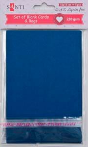 Набір темно-синіх заготівок для листівок, 10см*15см, 230 г/м2, 5шт - 1
