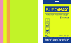 Набір кольорового паперу NEON, EUROMAX, А4, 80г/м2 (4х50/200арк.) - 1