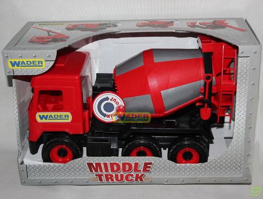 Авто "Middle Truck" Бетонозмішувач (червоний) в коробці Wader - 2