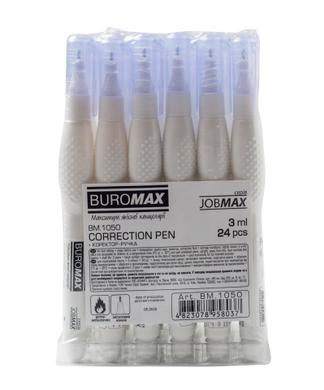Коректор-ручка JOBMAX, 3 мл, спиртова основа, металевий наконечник - 3