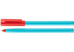 Ручка шариковая 0,7мм. "HYPE" червона (корпус голубой) Optima - 1