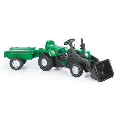 Трактор-екскаватор педальний з причепом (зелений)/"DOLU" - 1