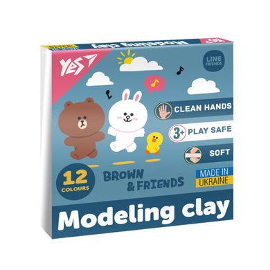 Пластилин Yes Line Friends 12 цветов 240 г - 1