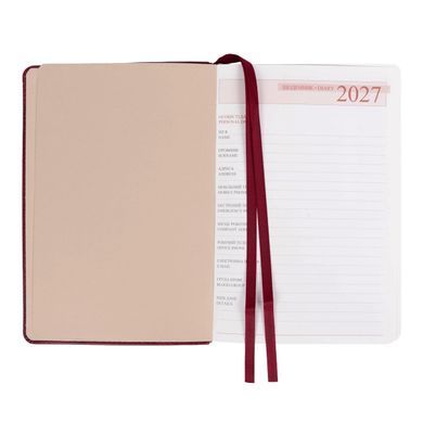 Щоденник діловий Leo Planner Prime А5 датований 2027 інтегральний бордовий 368 сторінок - 5