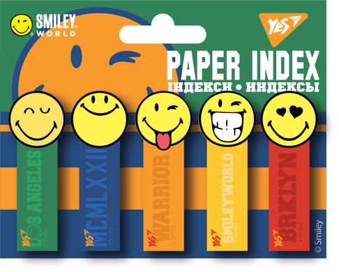 Індекси паперові YES "Smiley World.College" 50x15мм, 100 шт (5x20) - 1