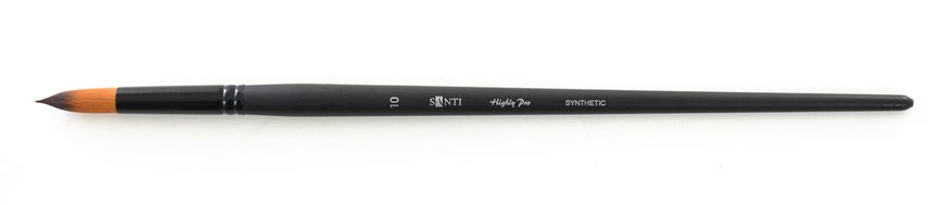 Кисть художественная синтетика "Santi Highly Pro", длинная ручка, круглая, №10 - 1