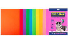 Набор цветной бумаги NEON+INTENSIVE, 10 цв., 50 л., А4, 80 г/м&sup2; - 1