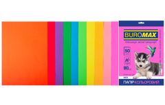 Набір кольорового паперу NEON+INTENSIVE, 10 кол., 50 арк., А4, 80 г/м&sup2; - 1
