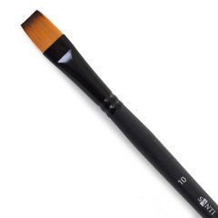 Кисть художественная синтетика "Santi Highly Pro", длинная ручка, плоская, №10 - 1