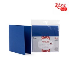 Набір заготовок для листівок 5 шт, 15,5х15,5 см, №4, темно-синій, 220г/м2, ROSA TALENT - 1