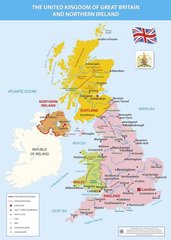 Плакат картонний А2 "Карта Великобританії" Підручники і посібники - 1