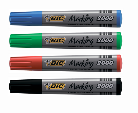 Набір маркерів перманентних, 4 кольори (чор., син., зел., черв.) - 2