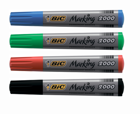Набір маркерів перманентних, 4 кольори (чор., син., зел., черв.) - 1