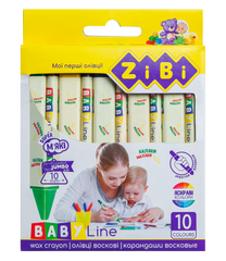 Олівці воскові JUMBO, 10 кольорів, тригранні, BABY Line - 1