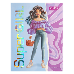 Дневник школьный SUPER GIRL, A5+, 40 л., интегр. обл., мат. ламинация + выб.УФ-лак и тисн.фольгой, KIDS Line - 1