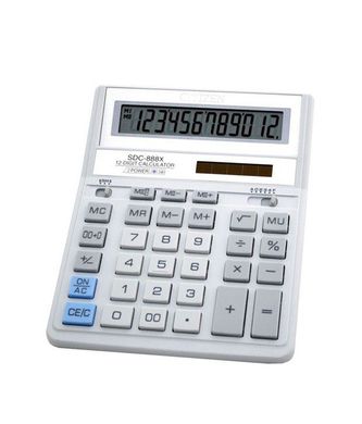 Калькулятор Citizen SDC-888 ХWH, 12 розрядів, біло-сірий - 2