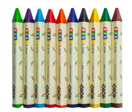 Карандаши восковые JUMBO, 10 цветов, трехгранные, BABY Line - 2