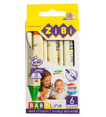 Олівці воскові JUMBO, 6 кольорів, тригранні, BABY Line - 1