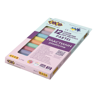 Пластилін PASTEL 12 кольорів, 200г (8 пастель + 4 глітер), KIDS Line - 2