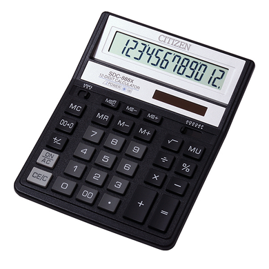 Калькулятор Citizen SDC-888 ХBK, 12 разрядов, черный - 3