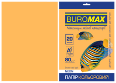 Папір кольоровий NEON, помаранч., 20 арк., А4, 80 г/м² - 1