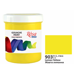 Фарба гуашева, Жовта лимонна (903), 100мл, ROSA Studio - 1