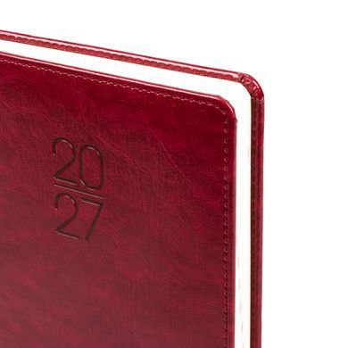 Ежедневник Leo Planner Vector А5 датированный 2027 твердый бордовый 368 страниц - 2