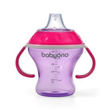 Поїлка непроливайка з м&rsquo;яким носиком (рожевий) 180 ml BabyOno - 2