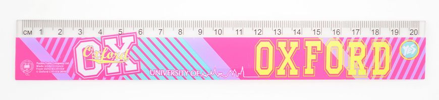 Лінійка 20 см "Oxford"(pink) - 1