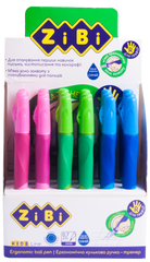 Ручка шариковая для правши с резиновым грипом, синий, дисплей, KIDS Line - 1