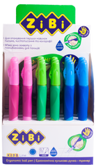 Ручка шариковая для правши с резиновым грипом, синий, дисплей, KIDS Line - 1
