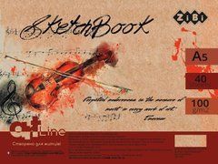 Скетчбук А5, 40 аркушів, пружина, кремовий блок 100 г/м2, ART Line - 1