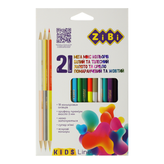 Олівці кольорові, 21 кол. (15 стандарт, 3 двосторон), тригранний, KIDS Line - 1