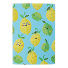 Книга для нотаток FRUITS, А5, 32 арк., клітинка, прошита обкладинка, блакитна - 1