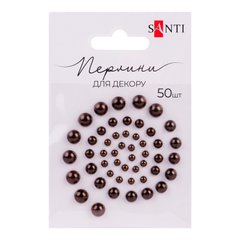 Жемчужины SANTI самоклеющиеся шоколадные, 50 шт - 1
