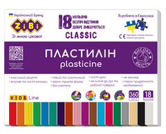 Пластилин CLASSIC 18 цветов, 360г, KIDS Line - 1