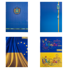 Книга канцелярська UKRAINE, А4, 96 арк., клітинка, офсет,тверда ламінована обкладинка, асорті - 1