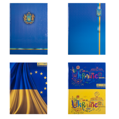 Книга канцелярська UKRAINE, А4, 96 арк., клітинка, офсет,тверда ламінована обкладинка, асорті - 6