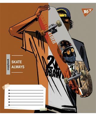 Зошит учнівський загальний Yes Skate is always А5 36 аркушів клітинка - 5